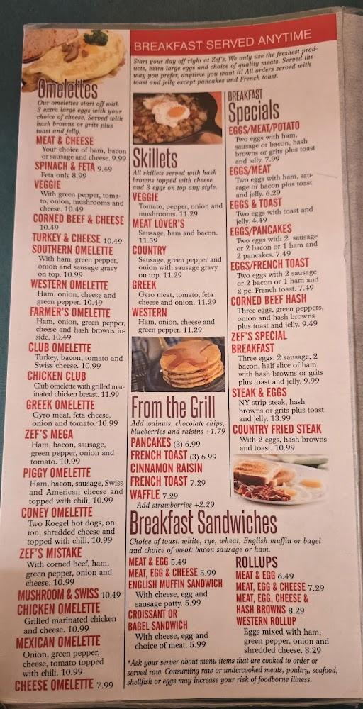 Zef's Coney Restaurant Menu image 2